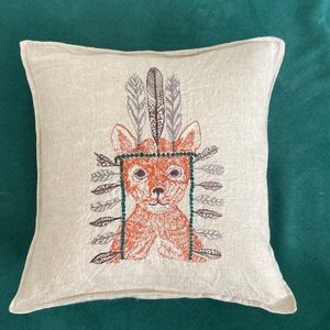 Coral and Tusk Fox Pillow